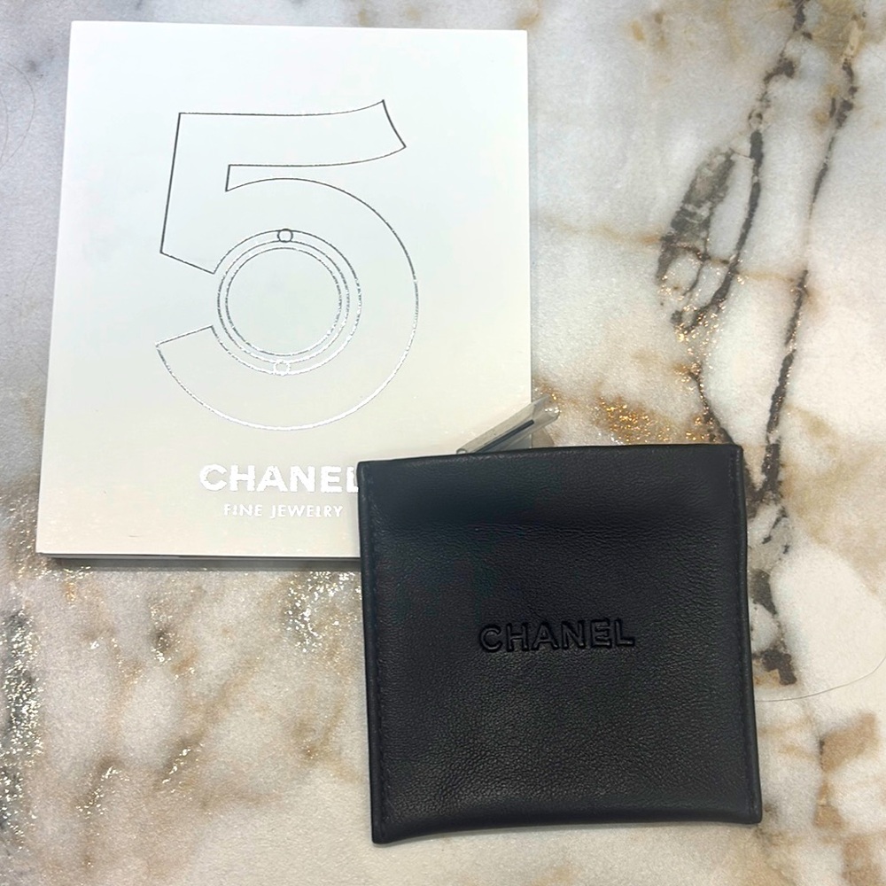 CHANEL Black Leather Jewelry Pouch and MiniFine jewelry book